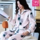 Bộ đồ ngủ dài tay dài tay thu đông nữ dày dặn dịch vụ tại nhà plus nhung plus size suit nhung san hô flannel Hàn Quốc - Cha mẹ và con