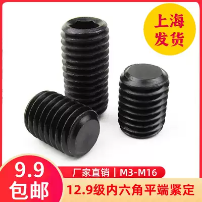 A 12 9-level hexagon socket flat end tightening screw top wire headless stop screw machine meter M3-M16