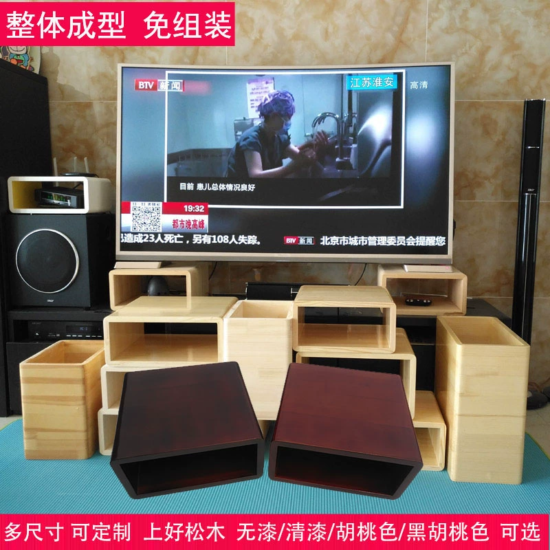 Giá đỡ gỗ rắn tùy chỉnh TV chiều cao cửa hàng hiển thị giá hiển thị giá lưu trữ giá máy tính để bàn kết thúc giá lưu trữ - TV