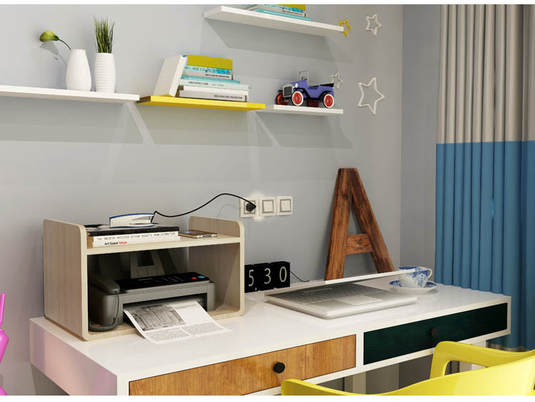 Gỗ rắn đặt máy in giá kệ máy tính để bàn lưu trữ giá bàn tập tin kệ sách mảnh vụn hoàn thành tùy chỉnh - Kệ kệ treo tường thông minh