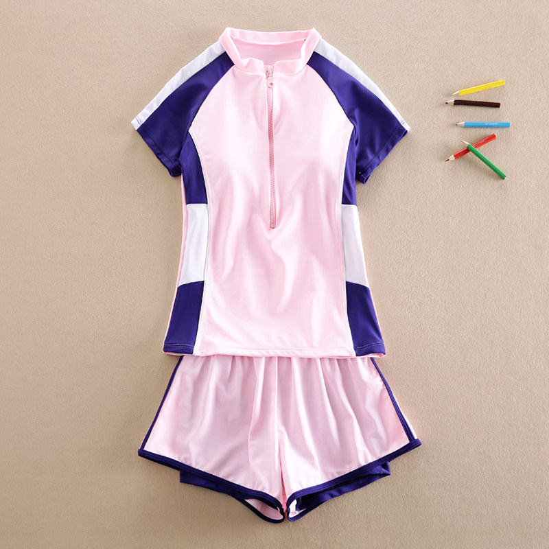 Girls' Swimsuit Two-Piece Middle School Children's 10 Students Swimsuit 12 Girls Conservative boxers 13 Children's Swimsuit 15 Years Old