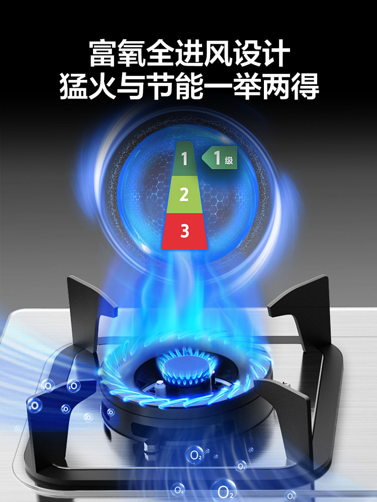 Midea Ay4G/Ay5G Stainless Steel Built-In Gas Stove for Home Kitchen, Natural Gas and Liquefied Gas