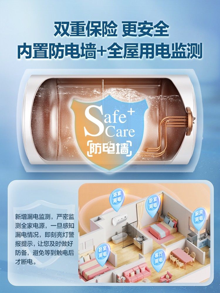 Midea Dm1 Electric Water Heater 40/50/60 Liters Small Household Bathroom Energy-Saving Fast Heating Storage Type for Bathing