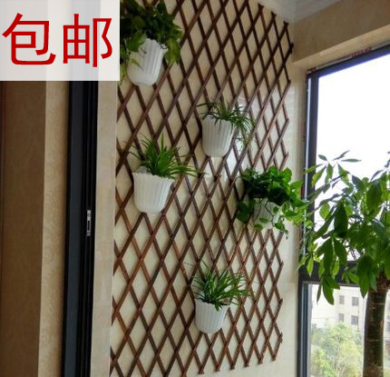 Thickened telescopic wooden fence fence grid wooden fence climbing pergola carbonized wood pull net Courtyard decorative flower frame