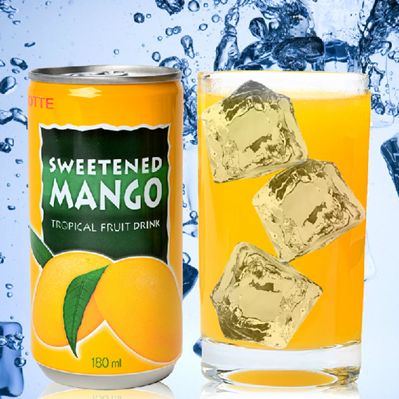 15 bottles of Korean imported fruit juice drink Lotte Mango juice 180ml summer juice drink