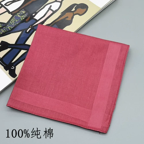 Красный хлопковый мягкий носовой платок, хлопковое полотенце от пота, шарф