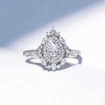 Jade color Bestser water droplets Diamond Ring 1 karat effect xian da 18K gold diamond ring wedding ring to send his girlfriend