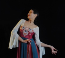 Lo God Original National Wind Classical dance suit (bandit) elastic mesh yarn gradient hanfu dress with dress