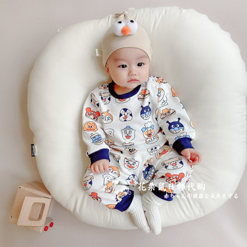Long-sleeved jumpsuit baby (Japan) newborn baby spring and autumn long-sleeved thin cotton cartoon romper