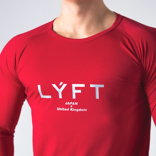 Lyft Autumn Round Neck Large Size Tight-Fitting Quick-Drying Shirt Men's Breathable Fitness Slim Long-Sleeved Running Morning Jogging Sportswear