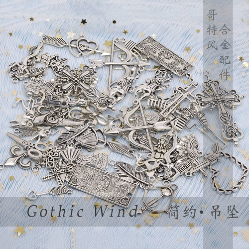 Ретро металлический браслет, пистолет, аксессуар с аксессуарами, серьги, ожерелье, «сделай сам», в стиле панк