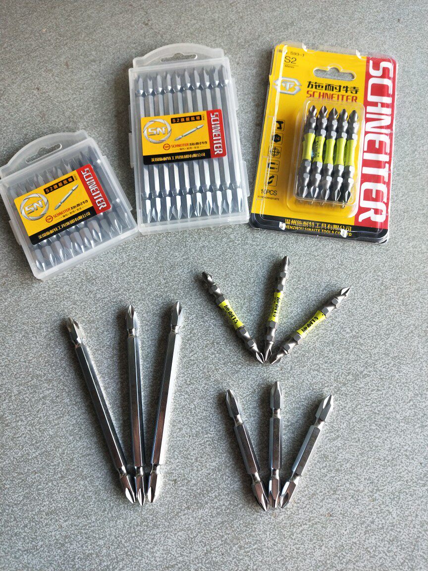 Сверло 施耐特十字s2旗舰高强度小蛮腰钨钢强磁航母批头电动螺丝刀披头 Fs