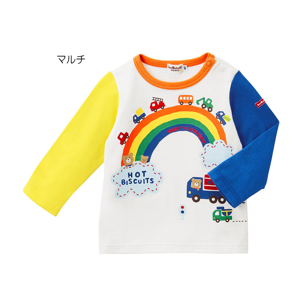 Spot Japanese mikihouse new embroidery rainbow long-sleeved T-shirt 71-5204-388
