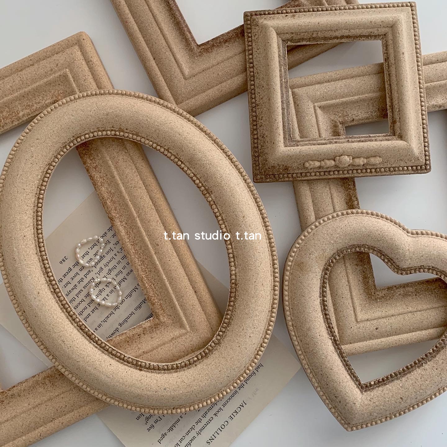 ins wooden photo frame old retro rough rough tabletop decoration wood powder pressed shooting props decoration