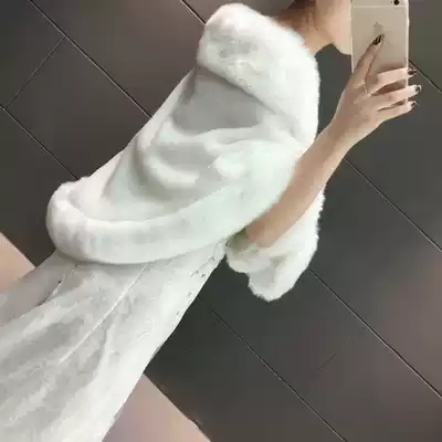 Wool shawl women's autumn and winter 2020 new bride wedding dress white cheongsam wedding bridesmaid dress jacket warm