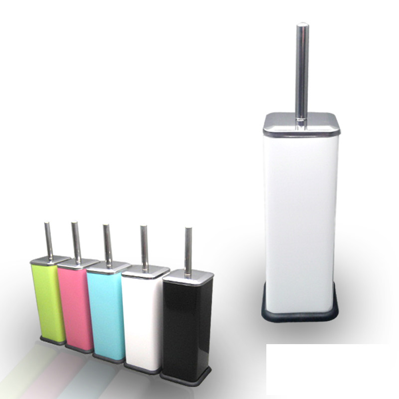 European style stainless steel toilet brush set Powder room toilet brush creative fashion square soft brush set