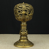 Pure copper large number smoked incense stove table hem tray scented sandalwood stove imitation ancient office ornaments Home fragrant lavender for furniture