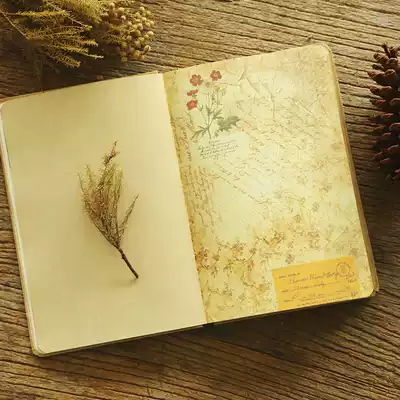 Creative Net red retro book European English style beautiful color page illustration diary simple literary notebook