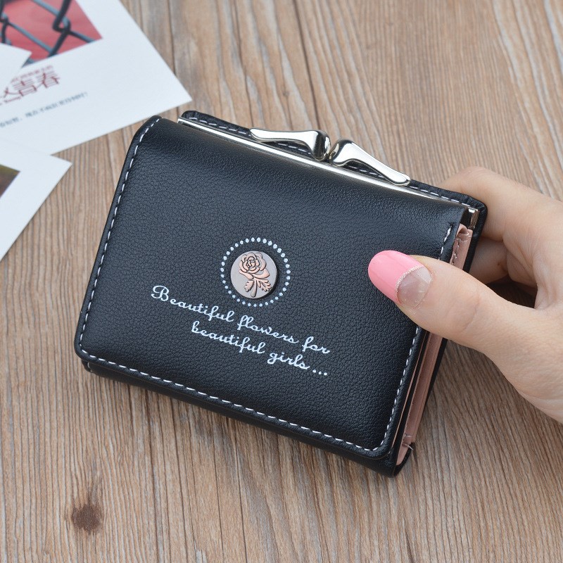 Niche designer wallet ins Simple frigid retro women small small small short student tide