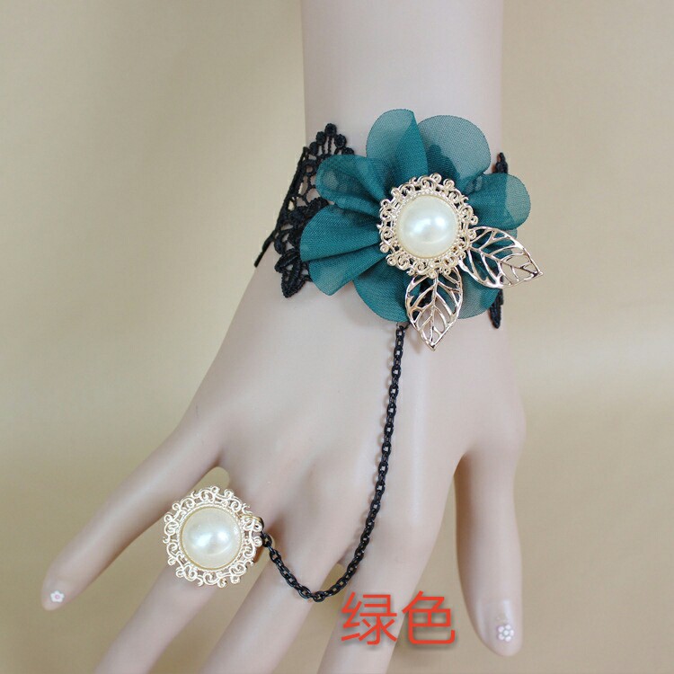 Nhật Bản và Hàn Quốc retro ngọt ngào nhiều vòng tay ren vòng một chuỗi hiệu suất vòng tay nữ Loli cô dâu trang sức cưới - Vòng đeo tay Cuff vòng lv