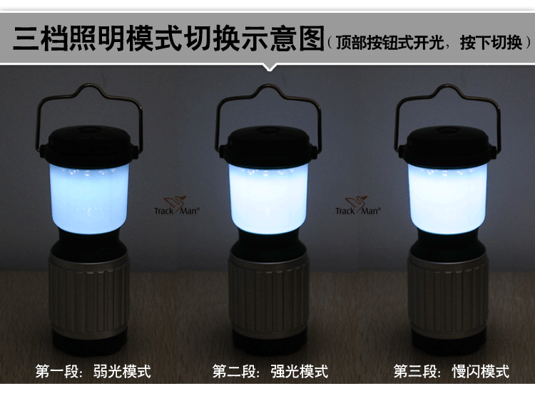 Trackman ngoài trời ánh sáng trại nổi bật 17LED thiết bị thứ ba mờ lều ánh sáng đèn cắm trại đèn pin kích điện