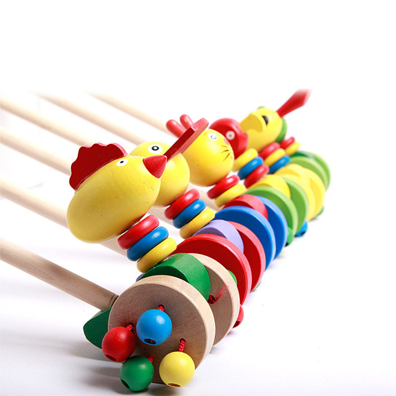 Toddler toddler single lever push music toy cartoon animal baby folding trolley 1-2-3 years old