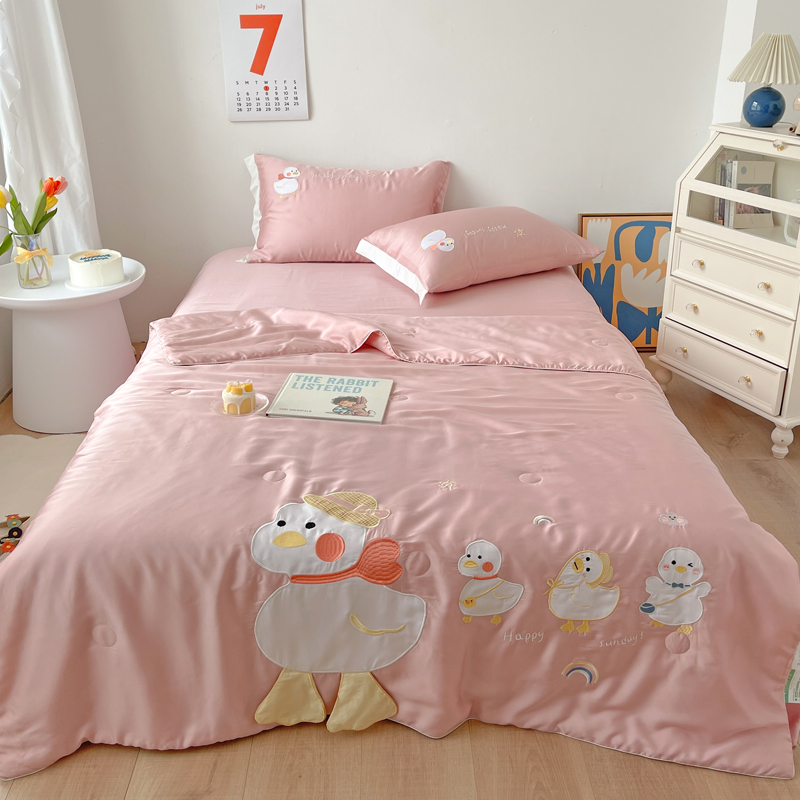 Summer cartoon 80 heather summer cool by four sets of adorable duck girl single double air conditioning by machine washable summer quilt