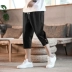 thời trang nam cao cấp 2023 Crop Quần Nam Cotton Và Vải Lanh Dáng Rộng Giữa Quần Mùa Hè Mỏng Thể Thao Hợp Thời Trang Cotton 7 Điểm Sinh Viên quần Short quần jean nam Quần short