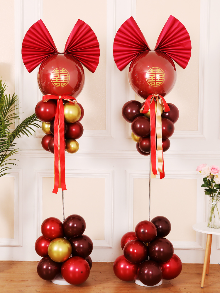 Wedding Supplies Encyclopedia of Welcome Door Column Road Guide Balloon Wedding Room Decoration Props Chinese Wedding Scene Layout