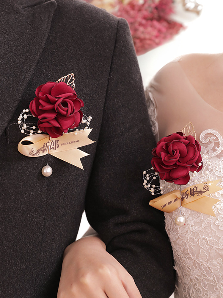 Wedding Supplies Creative Groom Bridal Chest Flowers Weddings Full Range Of Korean Style Newcomer Upmarket Bridegroom Bridesmaid Brooding Suit