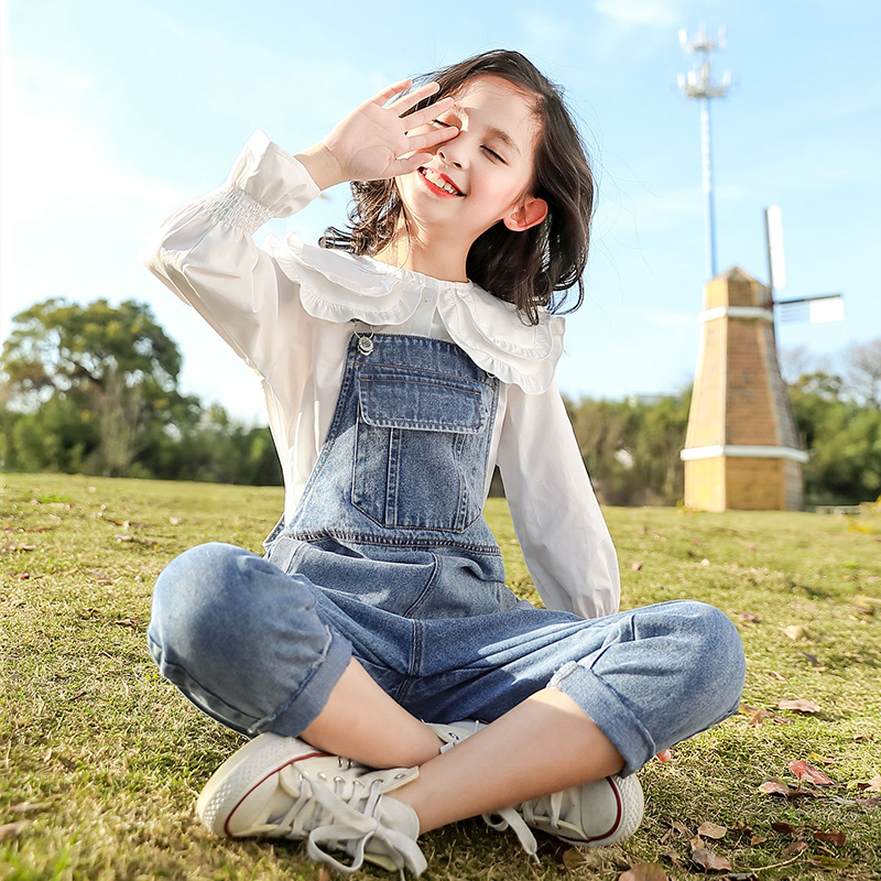 Girls Net Red Suit 2022 Autumn New Autumn Girls Children's Spring and Autumn Western Style Middle-aged Children Holding Baby Bag Pants 12 Years Old