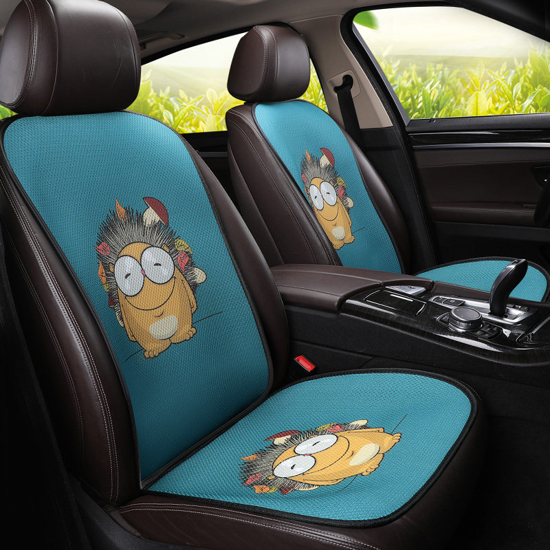 Car seat cushion four seasons universal monolithic cartoon cute ice silk car cushion summer cool cushion seat cover car seat cushion