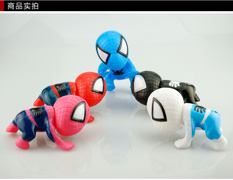 [创意摆件 车载蜘蛛侠卡通公仔 Q版吸盘蜘蛛侠