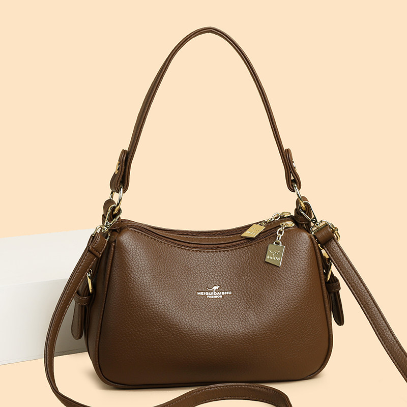 Сумки из натуральной кожи Lilai Kangaroo, новинка 2025 года, сумка для мамы, универсальная модная сумка-мессенджер среднего возраста, универсальная сумка через плечо