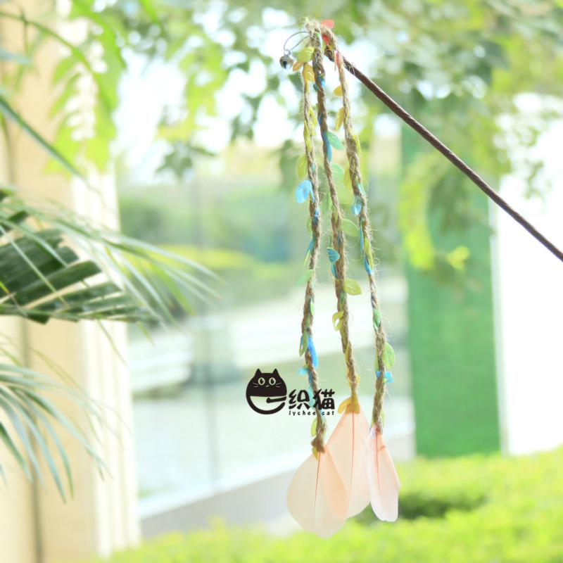 Catch the Tail of Spring: Spring-Filled Willow Branches, Feather Cat Teaser Wand, Durable Hemp Rope Bell Toy