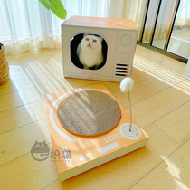 One Woven Cat TV Cat Grab Board Cat Litter Cat Home Sofa Grammaine Machine Grinding Claw Durable Corrugated Paper Toy