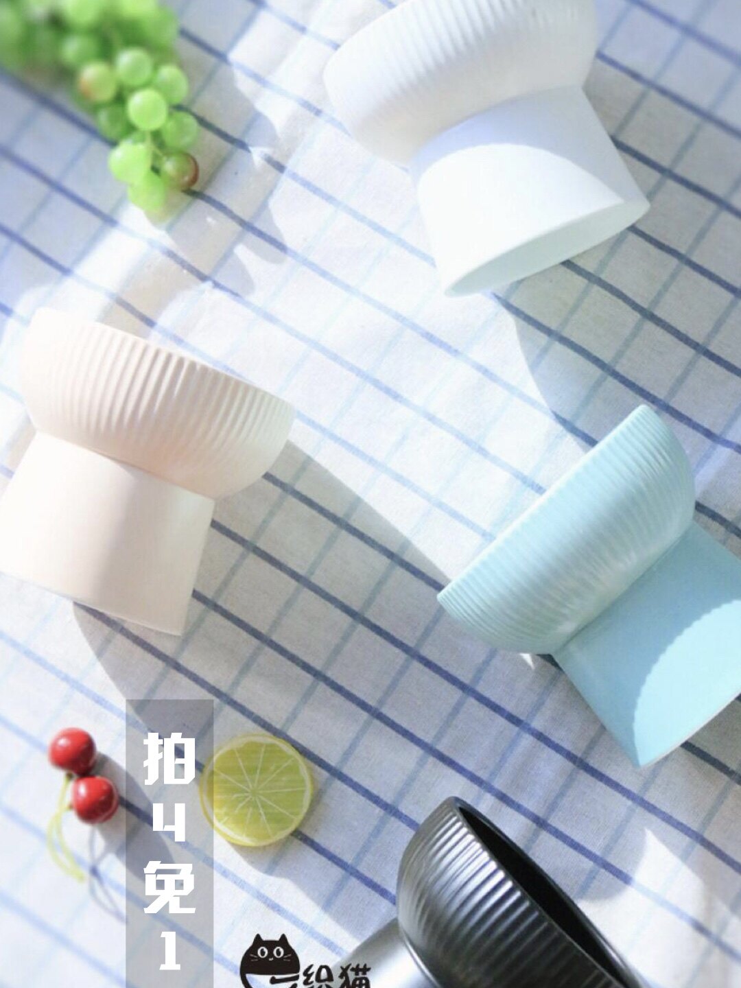 Pounding Mercaron protects the cervical spine Garfy Anglo American Short Bowl Water Bowl dog Bowl Pet Kitty Ceramic High Foot Cat Bowl