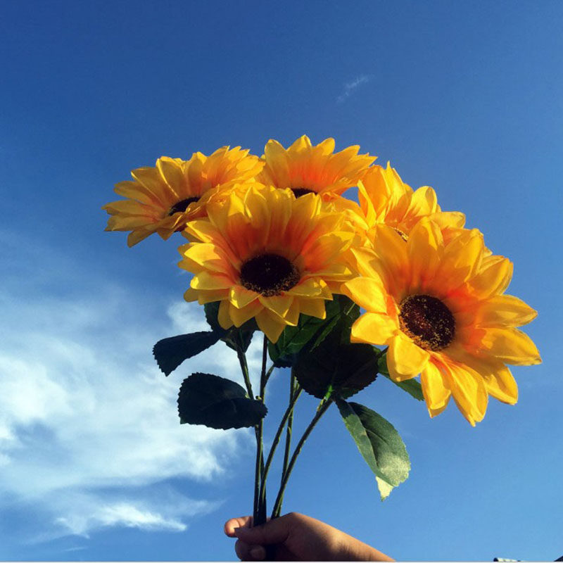 Sunflower Emulation Flowers Little Fresher Wedding Hand Holding Flowers Jk Loretta Photoshoot Photo Props Fake Flower Pendulum ornament-Taobao