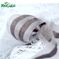 Hindi funds Korea new parallel line yarn with flowers bouquet gift wrapping silk with butterfly knot mesh belt