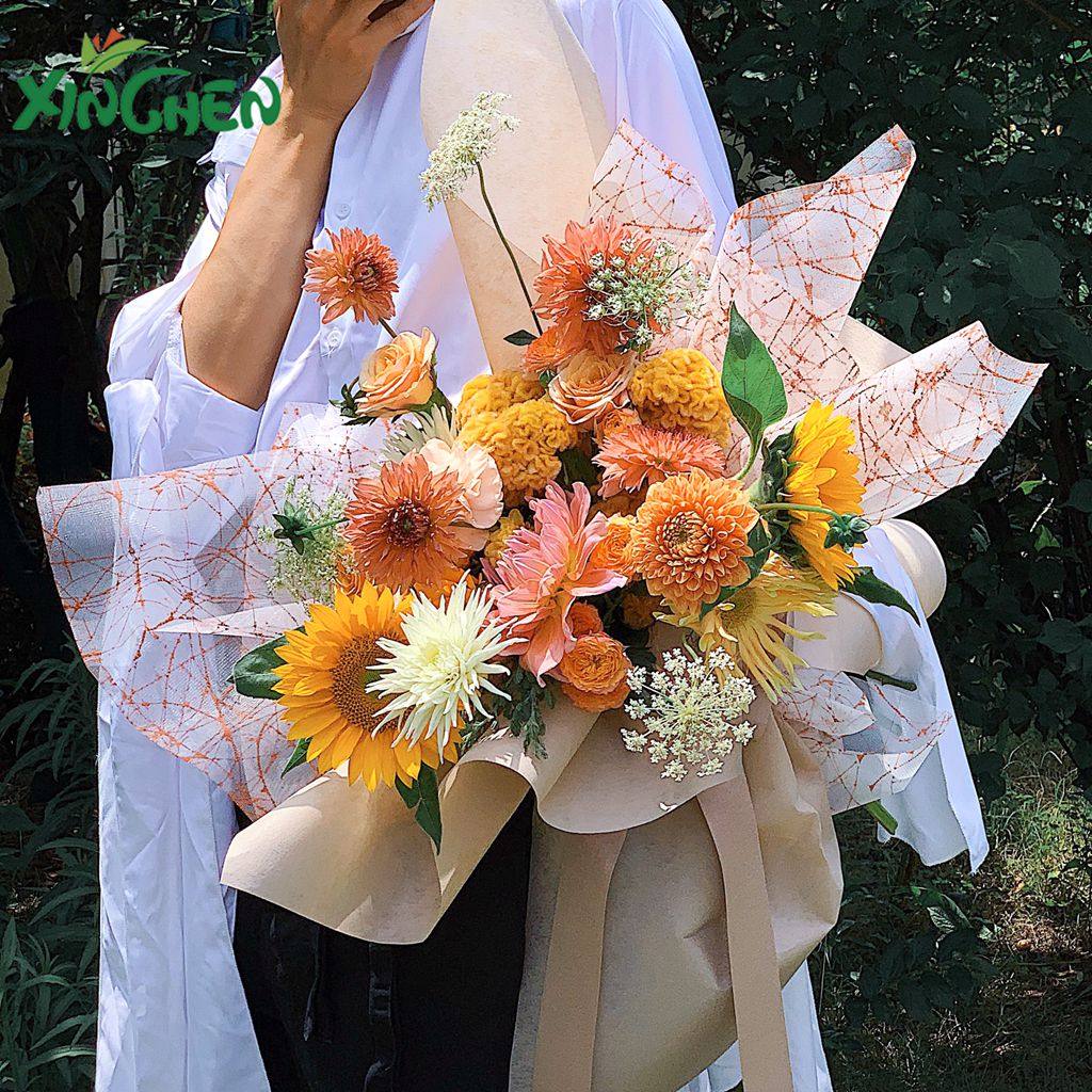 Xinchen flower packaging material Tanabata Valentine's Day Net red dirty net dirty net messy gauze net flower shop with wrapping paper