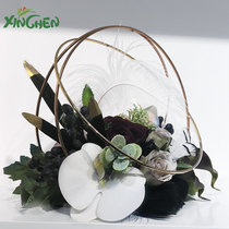 Xinchen gold-plated geometric flower arrangement stand forever flower metal flower arrangement basket bouquet box flower material Teachers Day