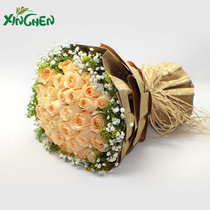 Classic English newspaper flower gift wrapping paper cartoon bouquet packaging material flower shop supplies