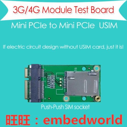 MiniPCI-E transfer MiniPCIE transfer board with SIM card slot card 3G4G expansion board 3G4G module development board-Taobao