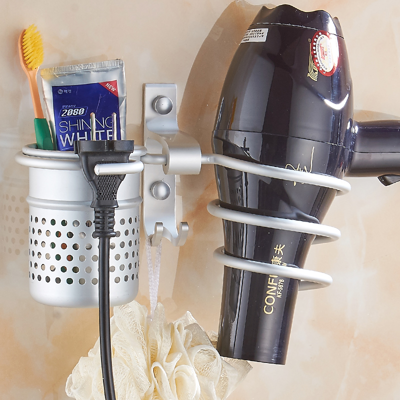 Bathroom shelf wall hanging makeup room hair dryer stand toilet storage hair dryer rack multifunctional free holes