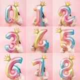 Детский цифровой воздушный шар для мальчиков и девочек, подарок на день рождения, градиент