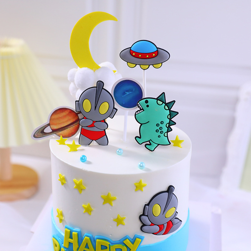 Altman plays Monster Boy Birthday Cake Decorates Spacecraft Planet Creative Children Baking Dessert Plugin