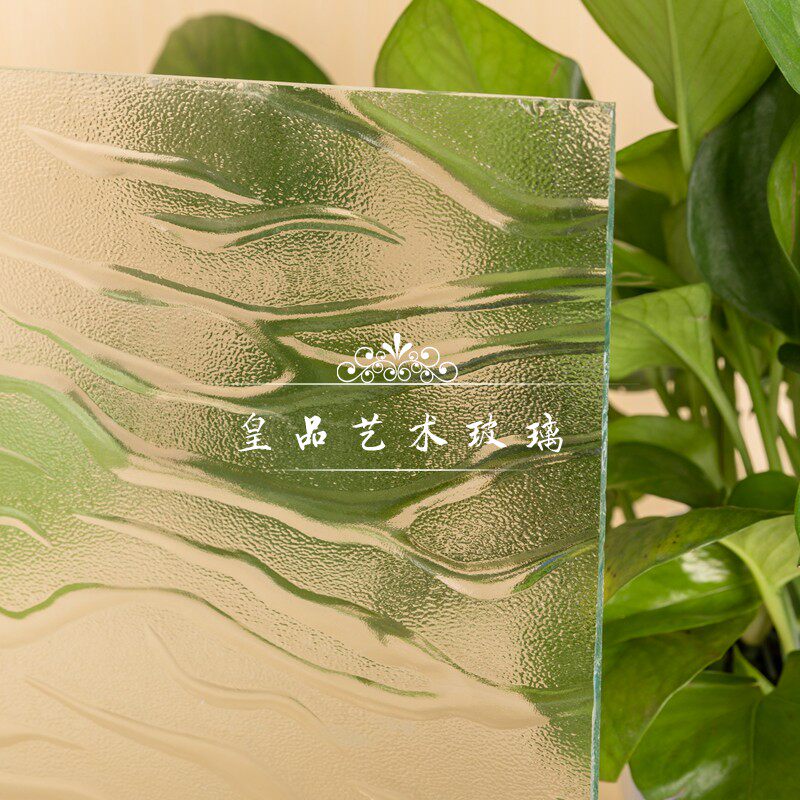 Flame Embossing Art Glass Narrow Frame Partition Xuanguan Screen Process Tempered Glass Long Iridescent Doors And Windows Manufacturer Customized