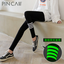 2021 Spring Autumn Winter Pure Cotton Beating Bottom Pants Woman Outside Wearing Thin section 90% Conspicuge Skinny Pants Plus Suede Thickened Cotton Pants Luminous