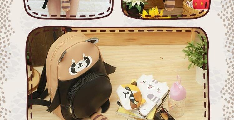 Vui vẻ vui vẻ hai túi nhân dân tệ Nhật Bản mềm mại em gái dễ thương phim hoạt hình động vật gấu trúc anime xung quanh trường học túi nữ hình dán công chúa elsa