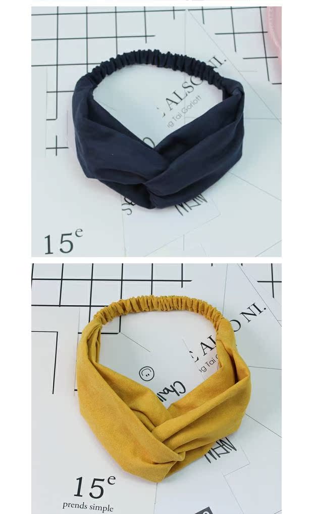 Hàn Quốc nguyên bản mùa hè da dê đơn giản màu rắn phụ nữ băng tóc rửa sang trọng phụ kiện tóc mềm chị em chéo headband Sen dây buộc tóc hoa cúc